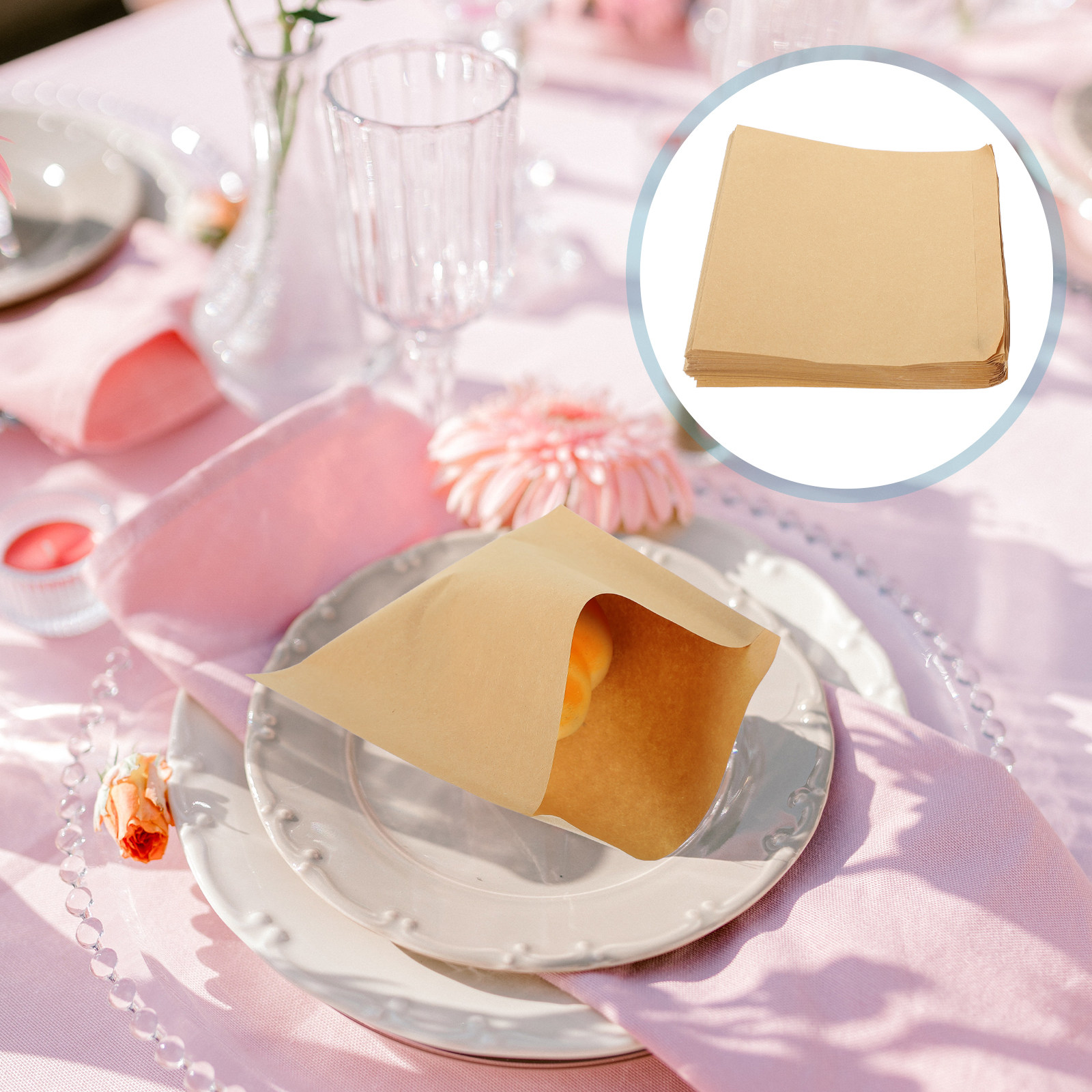 Homemade Food Snacks - 100 sacs en papier kraft de
