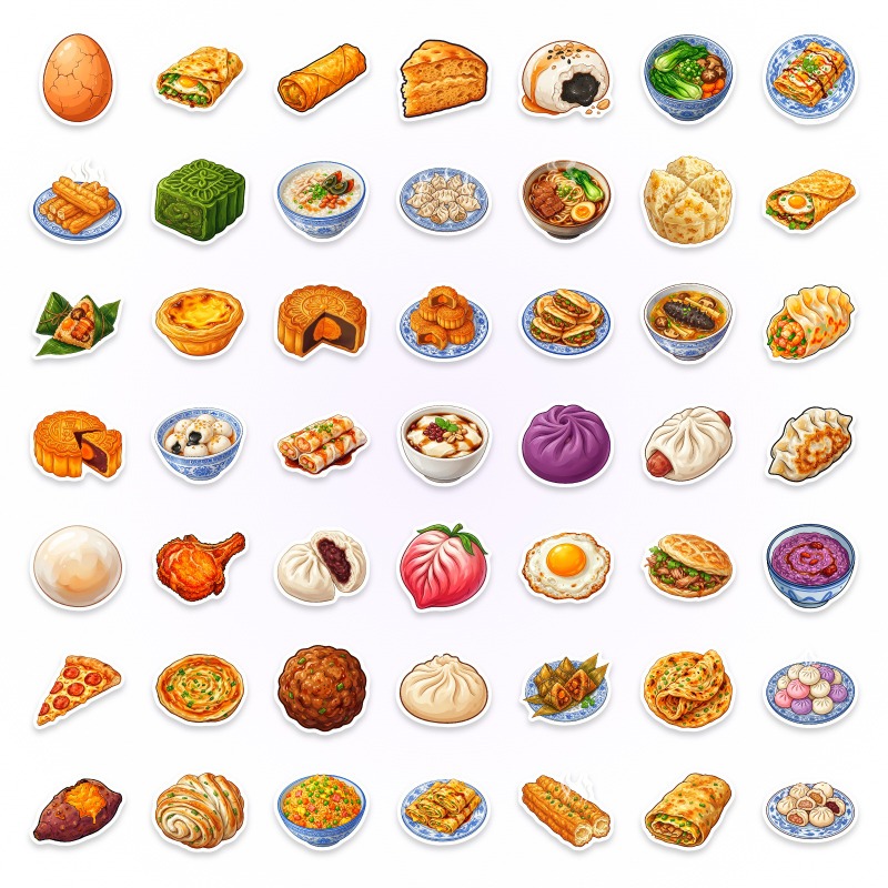 50 autocollants chinois non ré - Food Like Snacks avis et prix