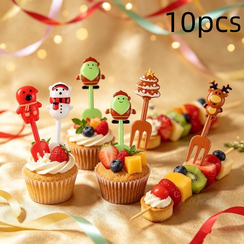 Lot de 10 fourchettes à fruits - Xmas Food Snacks avis et prix