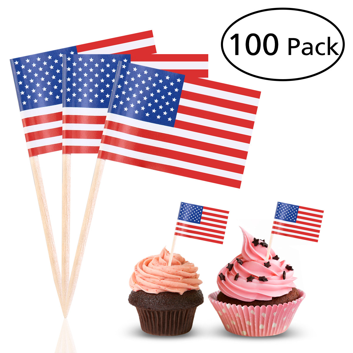100 pics à dents drapeau améri - Food Snacks Party avis et prix