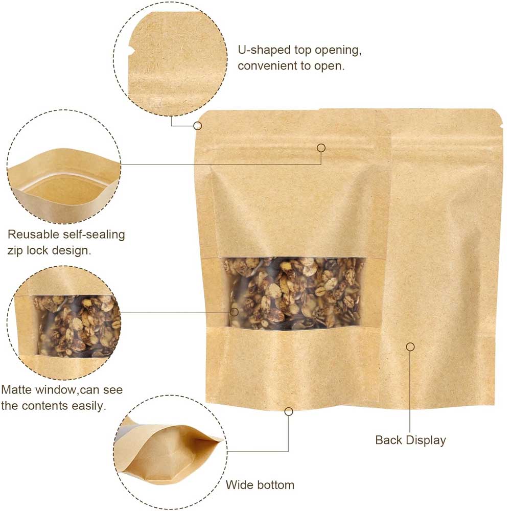 Sacs à Fenêtre en Papier Kraft - Food Like Snacks avis et prix