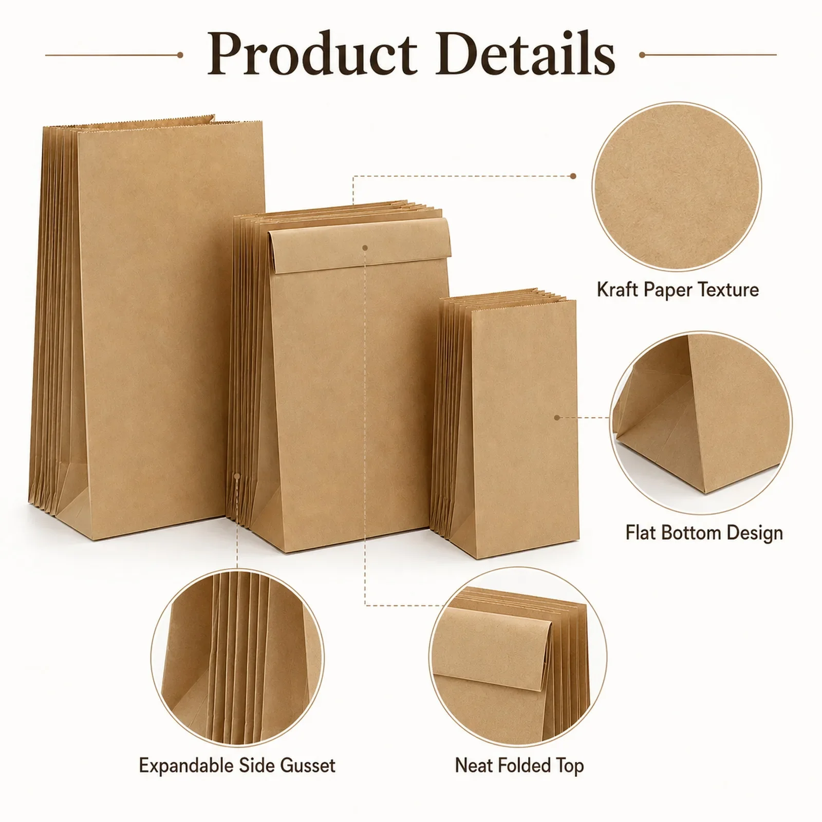 10-30 sacs en papier kraft bru - Food Like Snacks avis et prix